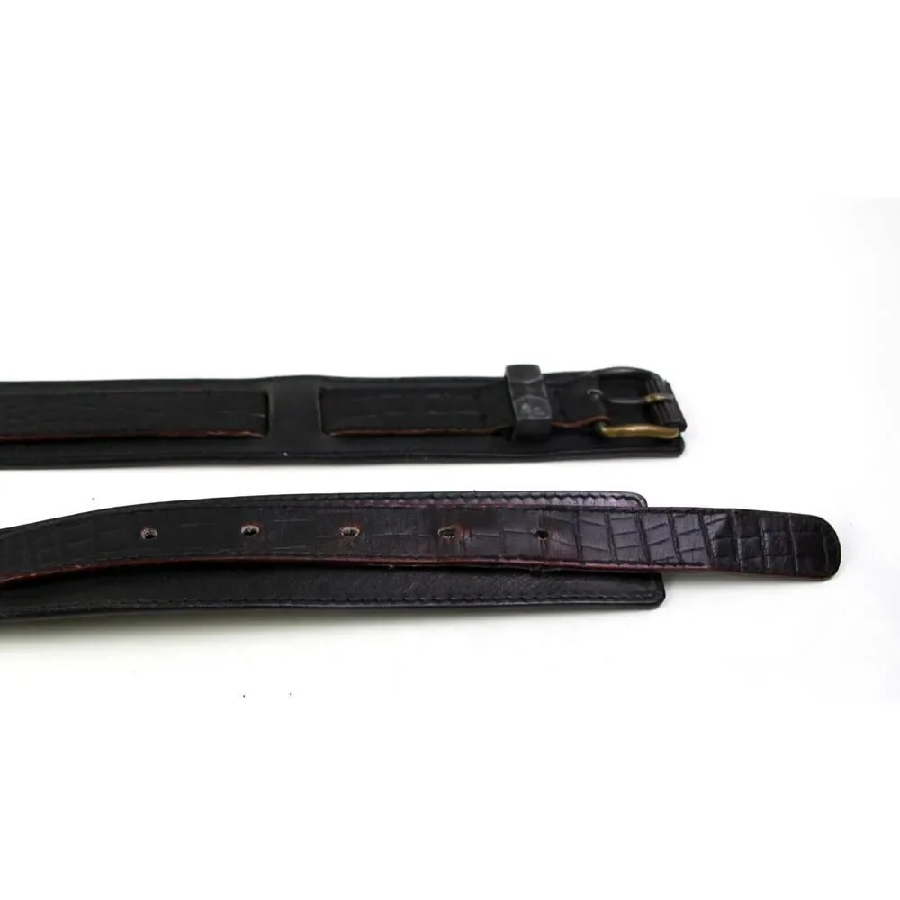 Gianni Versace BLACK REAL LEATHER 1 3/8